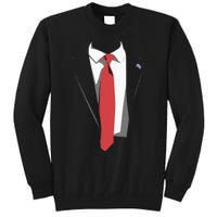 President Trump Suit Illustration Tie Lovers Tall Sweatshirt