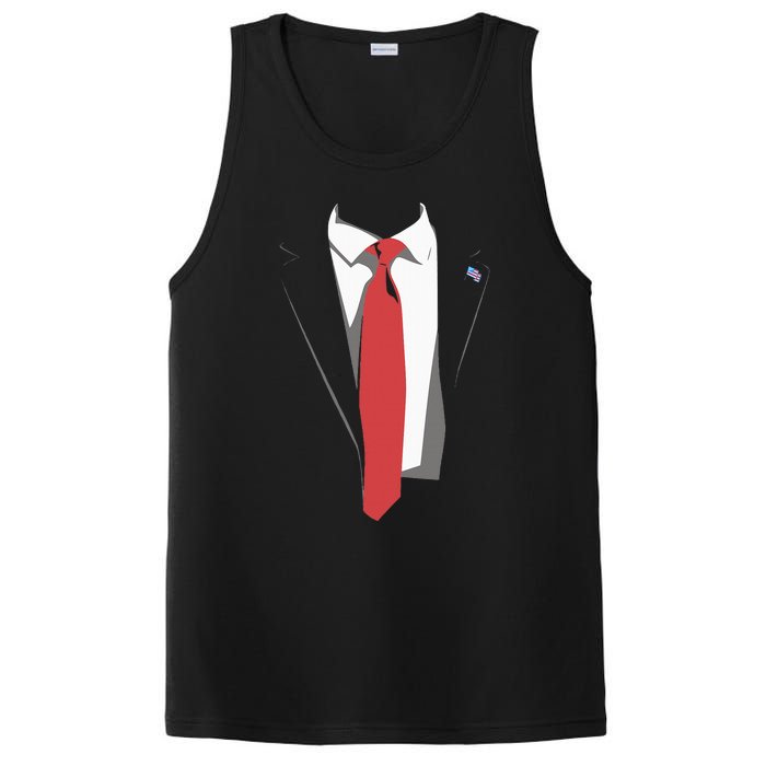 President Trump Suit Illustration Tie Lovers PosiCharge Competitor Tank