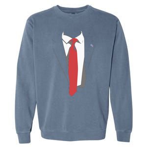 President Trump Suit Illustration Tie Lovers Garment-Dyed Sweatshirt