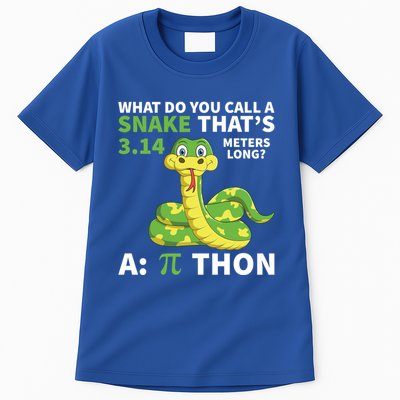 Pi Thon Snake Geeky Math Nerdy Teacher Funny Pi Day Gift Tall T-Shirt