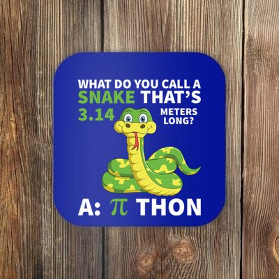 Pi Thon Snake Geeky Math Nerdy Teacher Funny Pi Day Gift Coaster