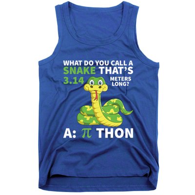 Pi Thon Snake Geeky Math Nerdy Teacher Funny Pi Day Gift Tank Top