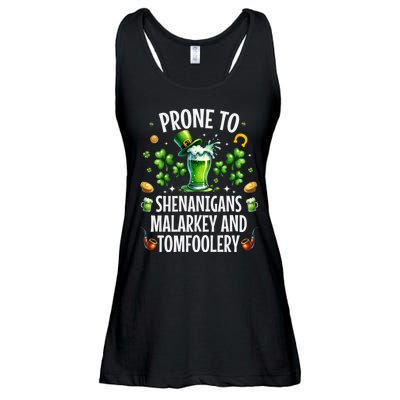 Prone To Shenanigans Malarkey & Tomfoolery St Patricks Ladies Essential Flowy Tank