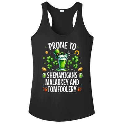 Prone To Shenanigans Malarkey & Tomfoolery St Patricks Ladies PosiCharge Competitor Racerback Tank