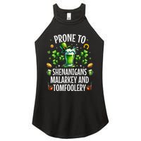 Prone To Shenanigans Malarkey & Tomfoolery St Patricks Women's Perfect Tri Rocker Tank