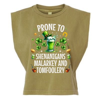 Prone To Shenanigans Malarkey & Tomfoolery St Patricks Garment-Dyed Women's Muscle Tee