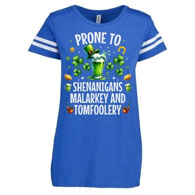 Prone To Shenanigans Malarkey & Tomfoolery St Patricks Enza Ladies Jersey Football T-Shirt