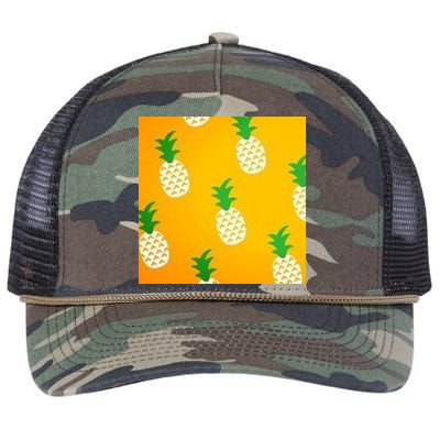 Pineapple Tropical Summer Retro Rope Trucker Hat Cap