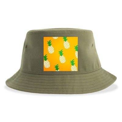 Pineapple Tropical Summer Sustainable Bucket Hat