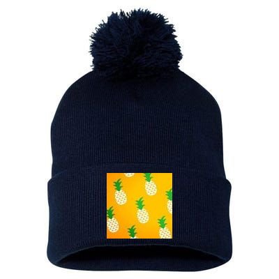 Pineapple Tropical Summer Pom Pom 12in Knit Beanie