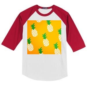 Pineapple Tropical Summer Kids Colorblock Raglan Jersey