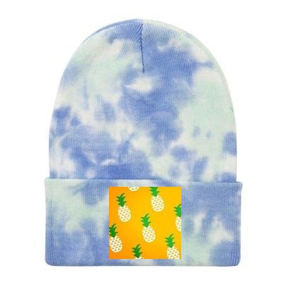 Pineapple Tropical Summer Tie Dye 12in Knit Beanie