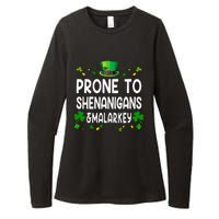 Prone To Shenanigans And Malarkey Funny St Patricks Day 2024 Womens CVC Long Sleeve Shirt