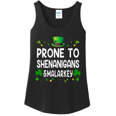 Prone To Shenanigans And Malarkey Funny St Patricks Day 2024 Ladies Essential Tank