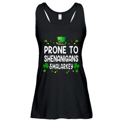 Prone To Shenanigans And Malarkey Funny St Patricks Day 2024 Ladies Essential Flowy Tank