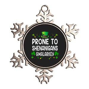 Prone To Shenanigans And Malarkey Funny St Patricks Day 2024 Metallic Star Ornament