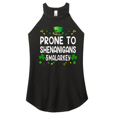 Prone To Shenanigans And Malarkey Funny St Patricks Day 2024 Women's Perfect Tri Rocker Tank