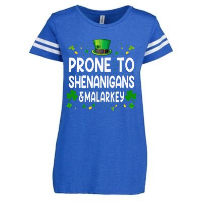 Prone To Shenanigans And Malarkey Funny St Patricks Day 2024 Enza Ladies Jersey Football T-Shirt