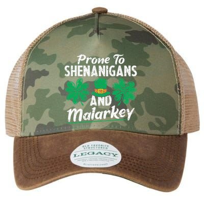 Prone To Shenanigans And Malarkey Clovers Shamrock Vintage Legacy Tie Dye Trucker Hat