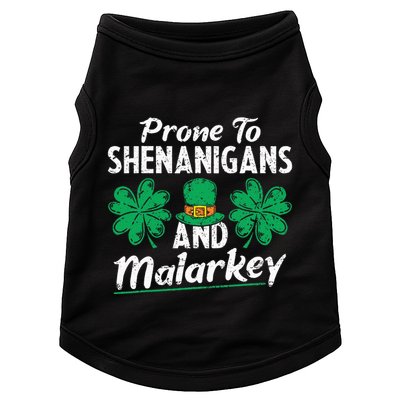 Prone To Shenanigans And Malarkey Clovers Shamrock Vintage Doggie Tank
