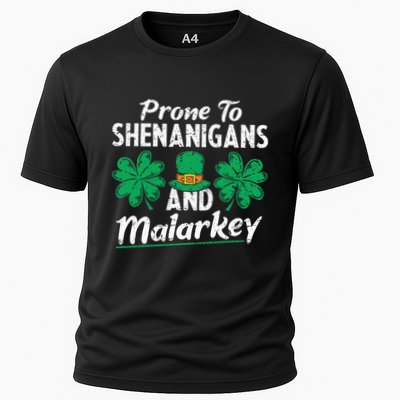 Prone To Shenanigans And Malarkey Clovers Shamrock Vintage Performance Shirt