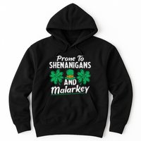 Prone To Shenanigans And Malarkey Clovers Shamrock Vintage Hoodie