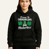 Prone To Shenanigans And Malarkey Clovers Shamrock Vintage Hoodie