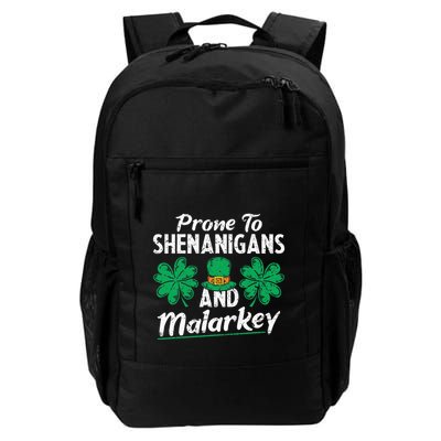 Prone To Shenanigans And Malarkey Clovers Shamrock Vintage Backpack