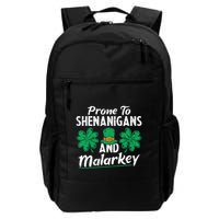 Prone To Shenanigans And Malarkey Clovers Shamrock Vintage Backpack