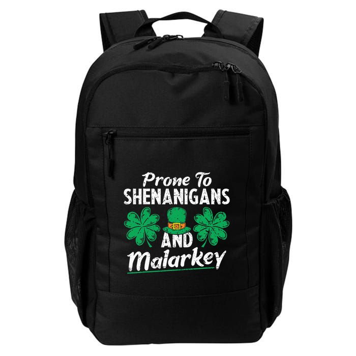 Prone To Shenanigans And Malarkey Clovers Shamrock Vintage Backpack