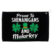 Prone To Shenanigans And Malarkey Clovers Shamrock Vintage Grommeted Golf Towel