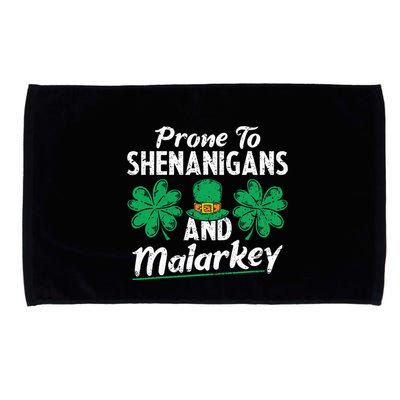 Prone To Shenanigans And Malarkey Clovers Shamrock Vintage Microfiber Hand Towel