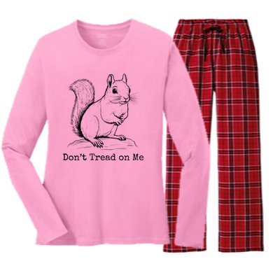 Peanut The Squirrel DonT Tread On Me Women's Long Sleeve Flannel Pajama Set 