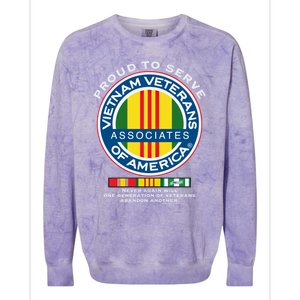 Proud To Serve Vietnam Veterans Associates Of America Funny Gift Colorblast Crewneck Sweatshirt