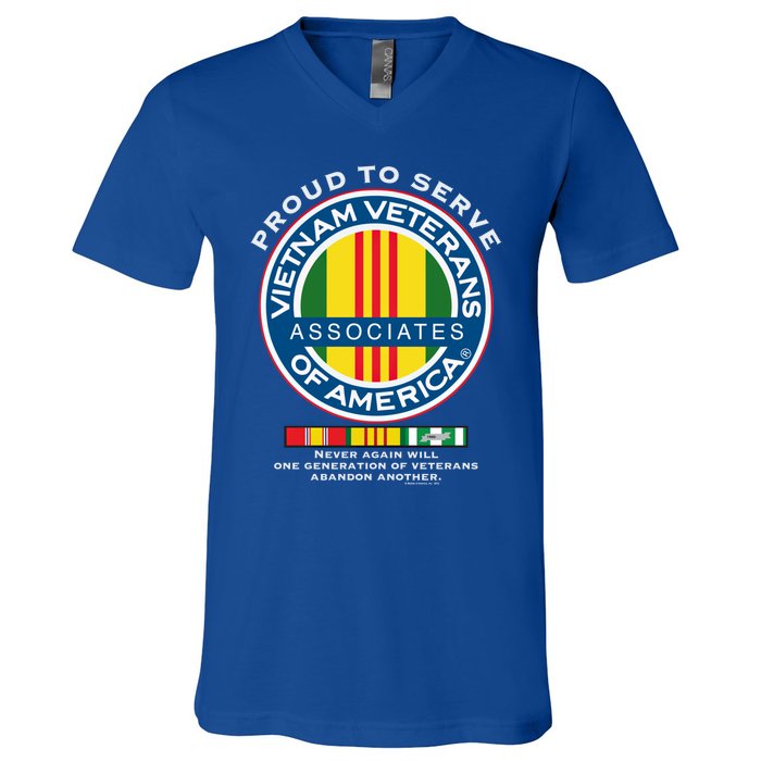 Proud To Serve Vietnam Veterans Associates Of America Funny Gift V-Neck T-Shirt