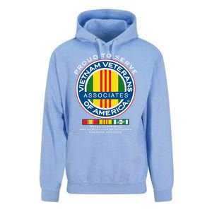 Proud To Serve Vietnam Veterans Associates Of America Funny Gift Unisex Surf Hoodie