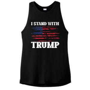 Pro Trump Supporter Trump I Stand With Trump Ladies PosiCharge Tri-Blend Wicking Tank