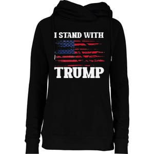 Pro Trump Supporter Trump I Stand With Trump Womens Funnel Neck Pullover Hood