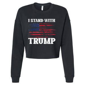 Pro Trump Supporter Trump I Stand With Trump Cropped Pullover Crew