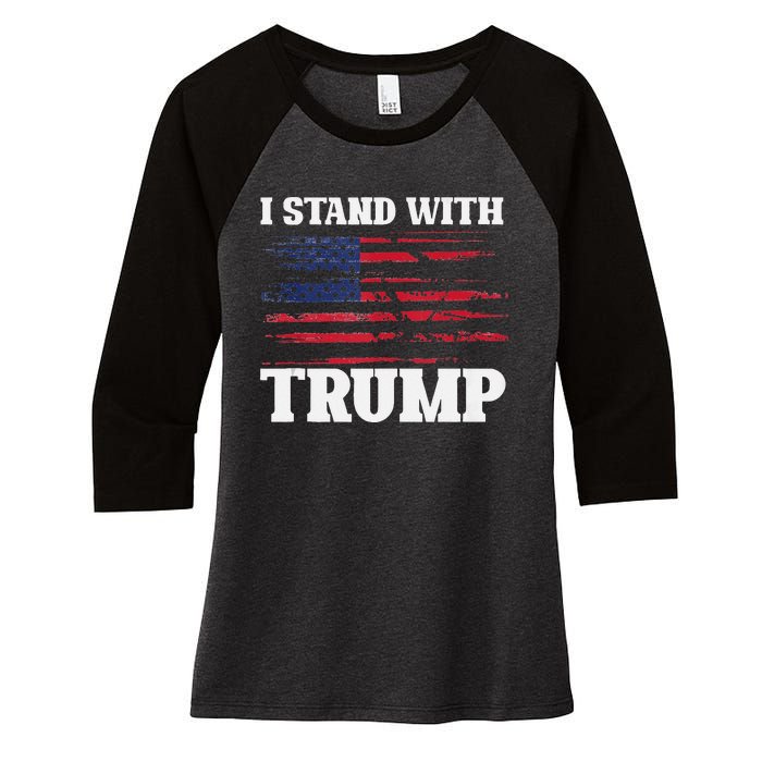 Pro Trump Supporter Trump I Stand With Trump Women's Tri-Blend 3/4-Sleeve Raglan Shirt