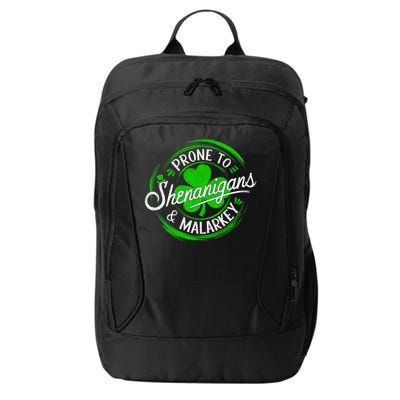 Prone To Shenanigans And Malarkey St Patrick's Day Shamrock City Backpack