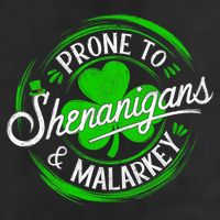 Prone To Shenanigans And Malarkey St Patrick's Day Shamrock Adult Drive Performance Visor