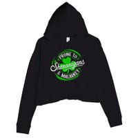 Prone To Shenanigans And Malarkey St Patrick's Day Shamrock Crop Fleece Hoodie