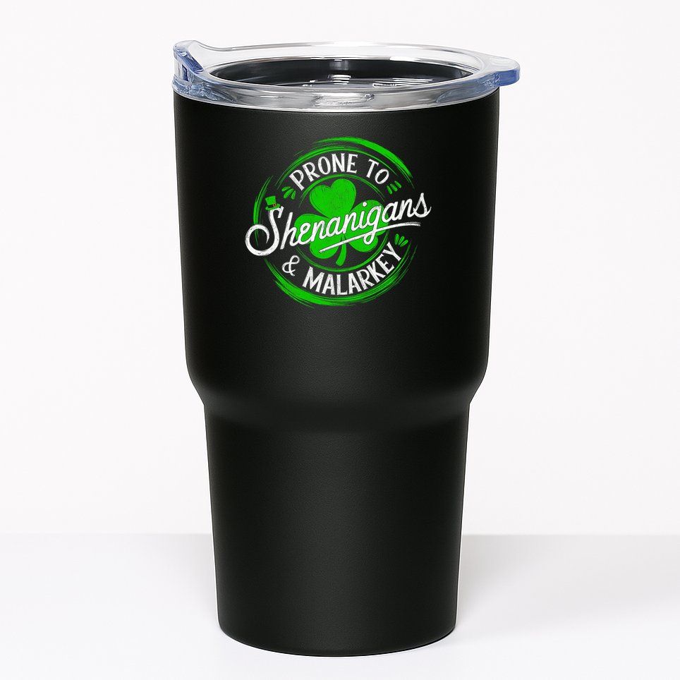 Prone To Shenanigans And Malarkey St Patrick's Day Shamrock Tumbler