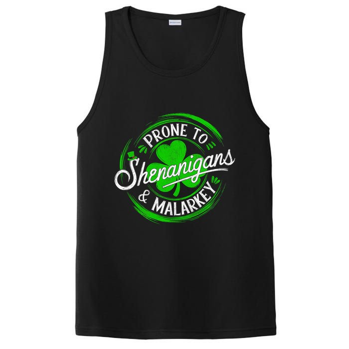 Prone To Shenanigans And Malarkey St Patrick's Day Shamrock PosiCharge Competitor Tank