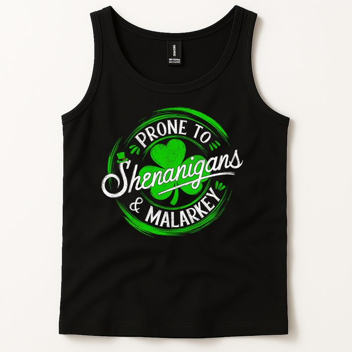 Prone To Shenanigans And Malarkey St Patrick's Day Shamrock Tank Top