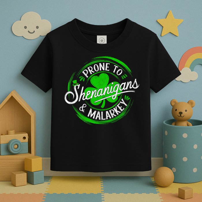 Prone To Shenanigans And Malarkey St Patrick's Day Shamrock Toddler T-Shirt