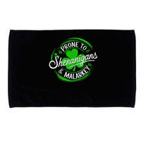 Prone To Shenanigans And Malarkey St Patrick's Day Shamrock Microfiber Hand Towel