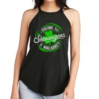 Prone To Shenanigans And Malarkey St Patrick's Day Shamrock Women's Perfect Tri Rocker Tank