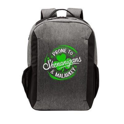 Prone To Shenanigans And Malarkey St Patrick's Day Shamrock Vector Backpack
